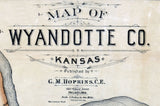 1887 Map of Wyandotte County Kansas Kansas City