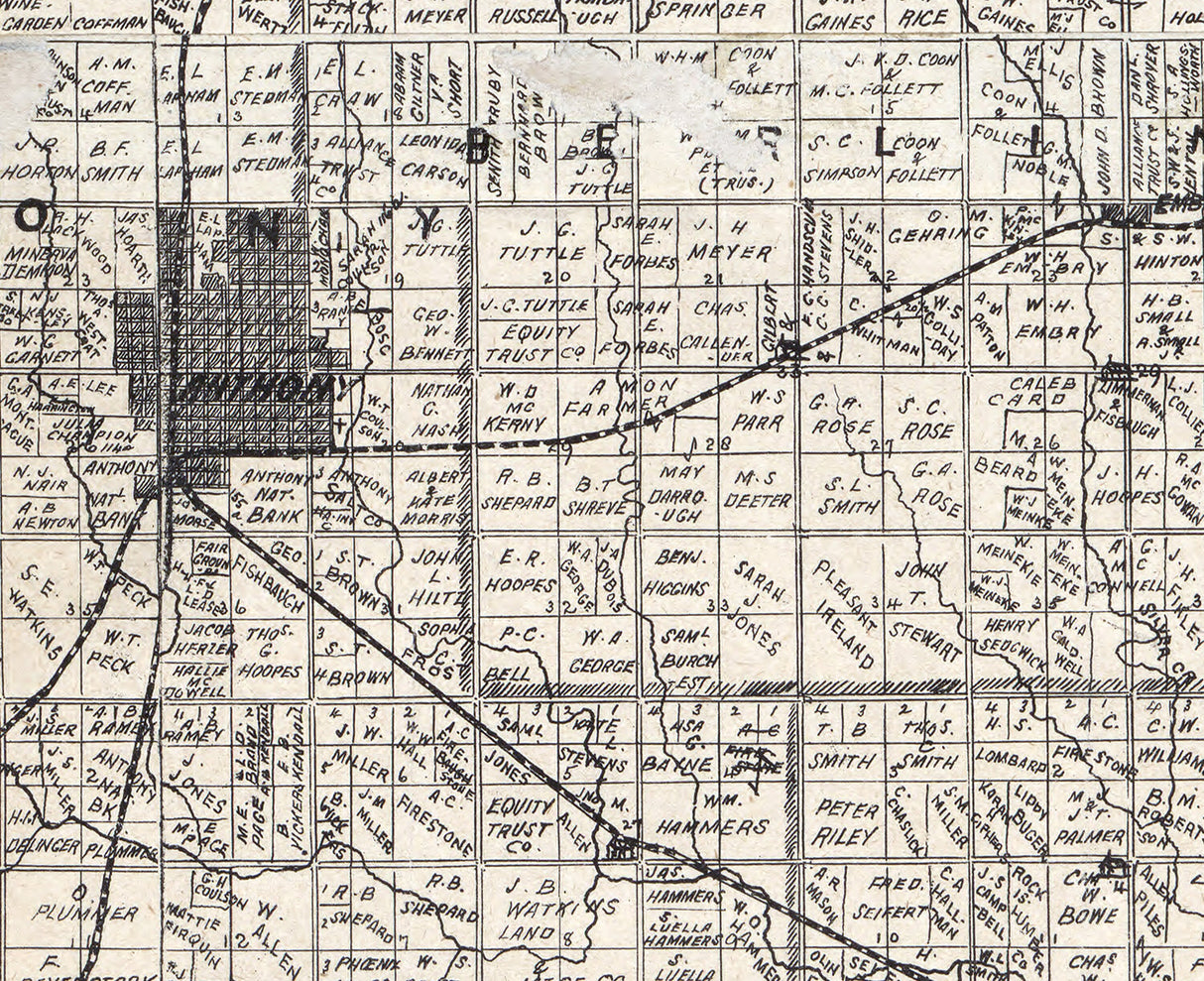 1893 Map of Harper County Kansas