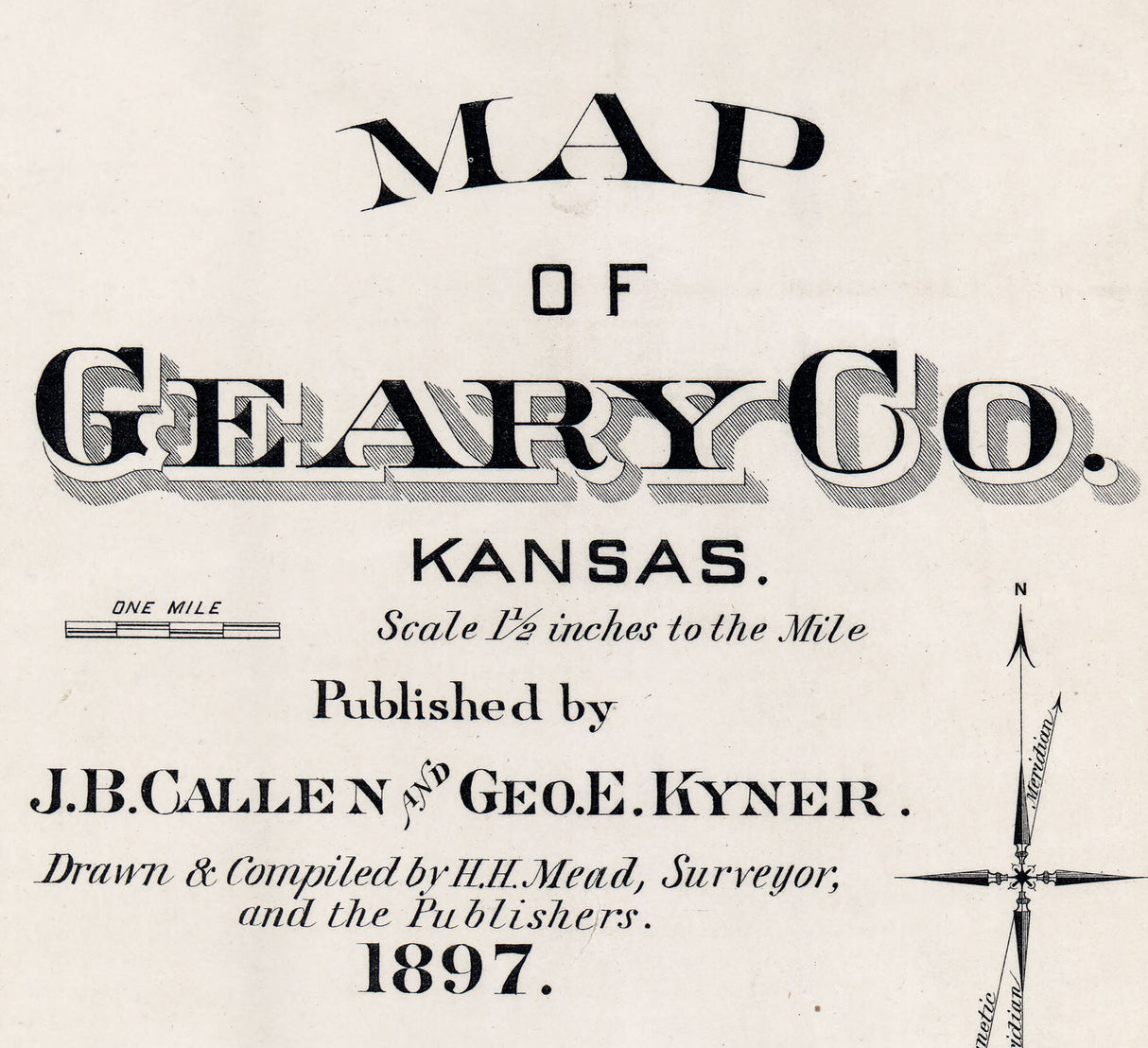 1897 Map of Geary County Kansas Junction City