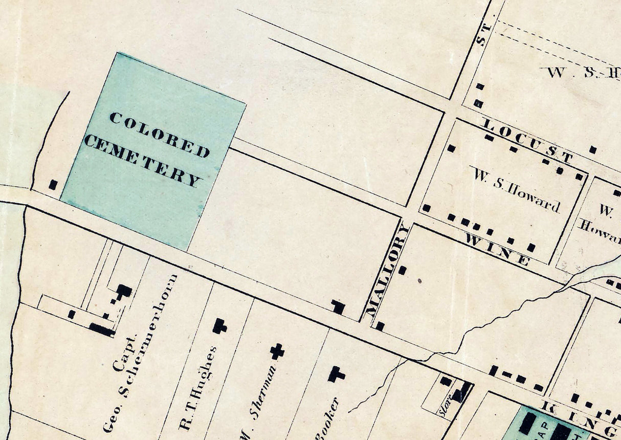 1878 Town Map of Hampton Elizabeth City County Virginia