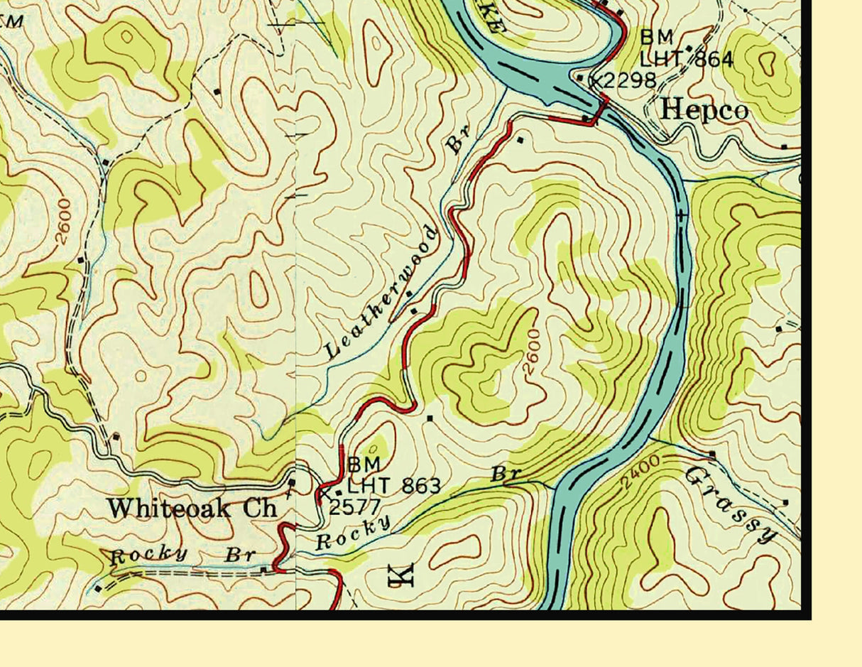 1942 Map of Waterville Lake North Carolina