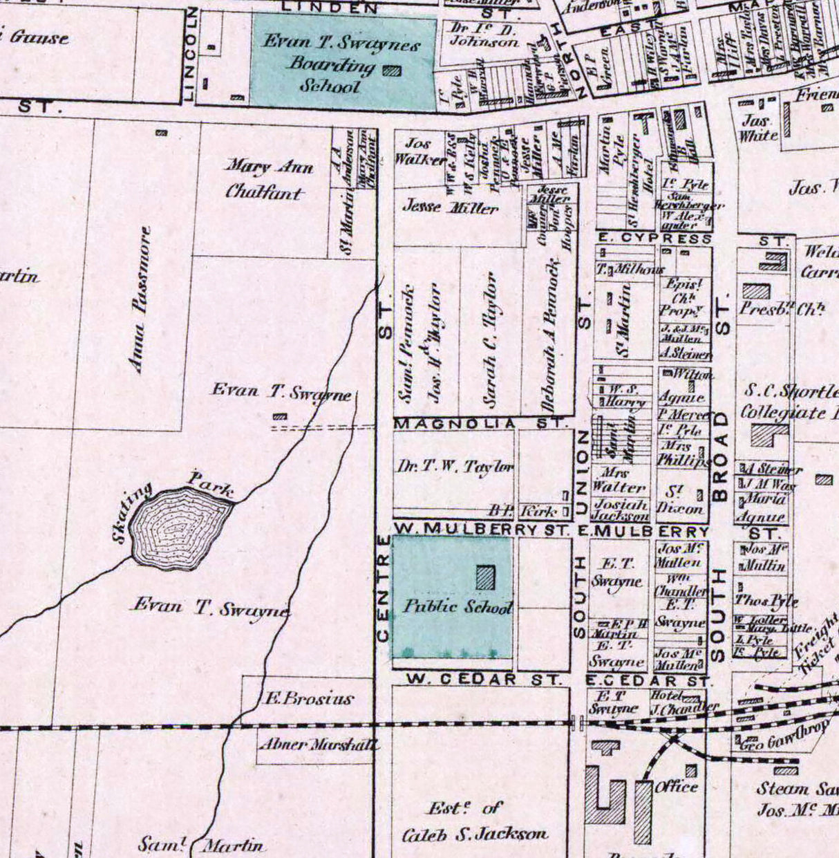 1873 Town Map of Kennett Square Chester County Pennsylvania