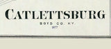 1877 Town Map of Catlettsburg Boyd County Kentucky
