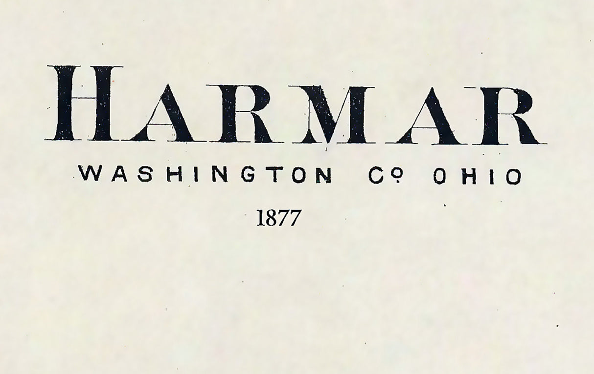 1877 Town Map of Harmar Washington County Ohio
