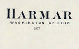 1877 Town Map of Harmar Washington County Ohio