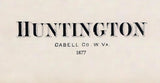 1877 Town Map of Huntington Cabell County West Virginia