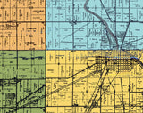 1905 Farm Line Map of Wells County Indiana