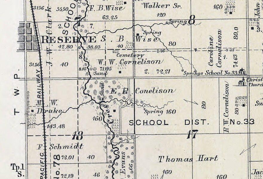 1887 Map of Padonia Township Brown County Kansas