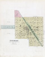 1887 Map of the city of Everest Brown County Kansas
