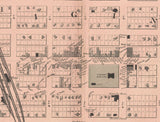 1887 Town Map of Hiawatha Brown County Kansas