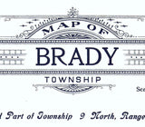 1916 Map of Brady Township Saginaw County Michigan