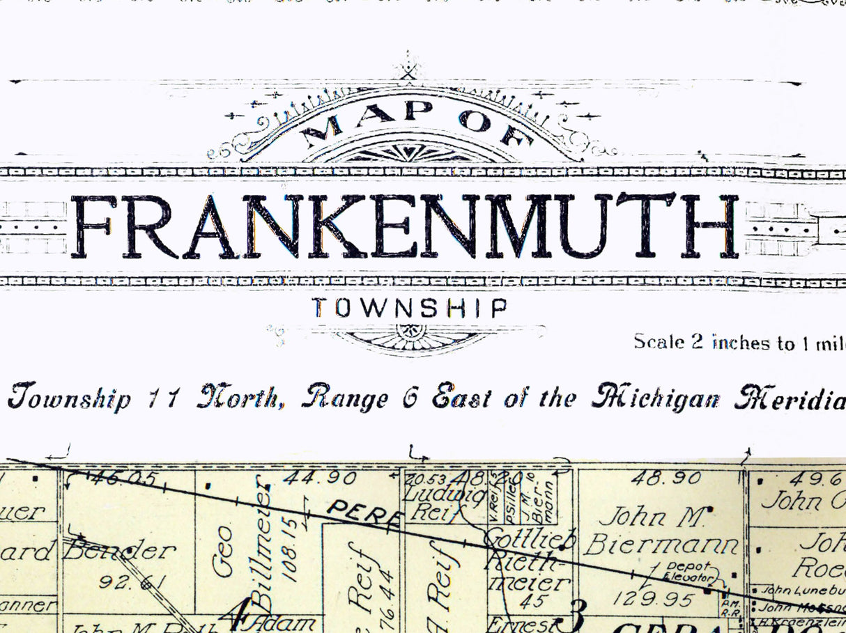 1916 Map of Frankenmuth Township Saginaw County Michigan