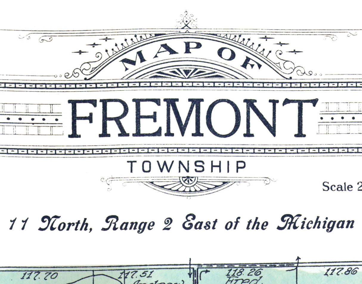 1916 Map of Fremont Township Saginaw County Michigan
