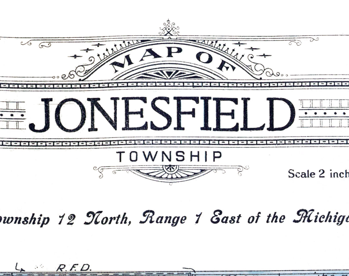 1916 Map of Jonesfield Township Saginaw County Michigan