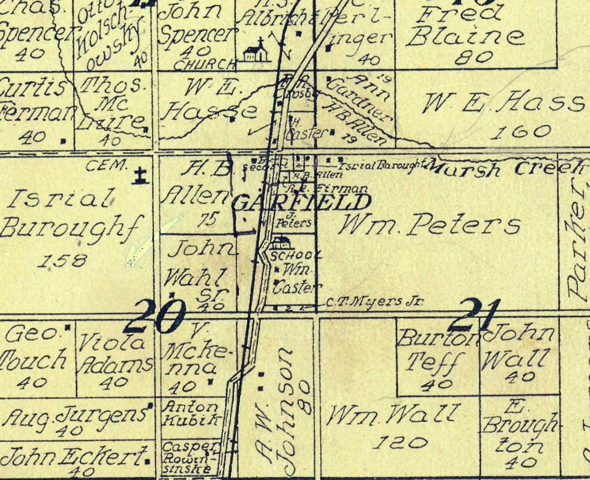1916 Map of Swan Creek Township Saginaw County Michigan