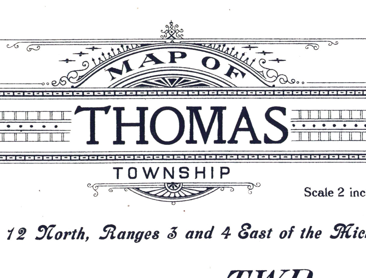 1916 Map of Thomas Township Saginaw County Michigan