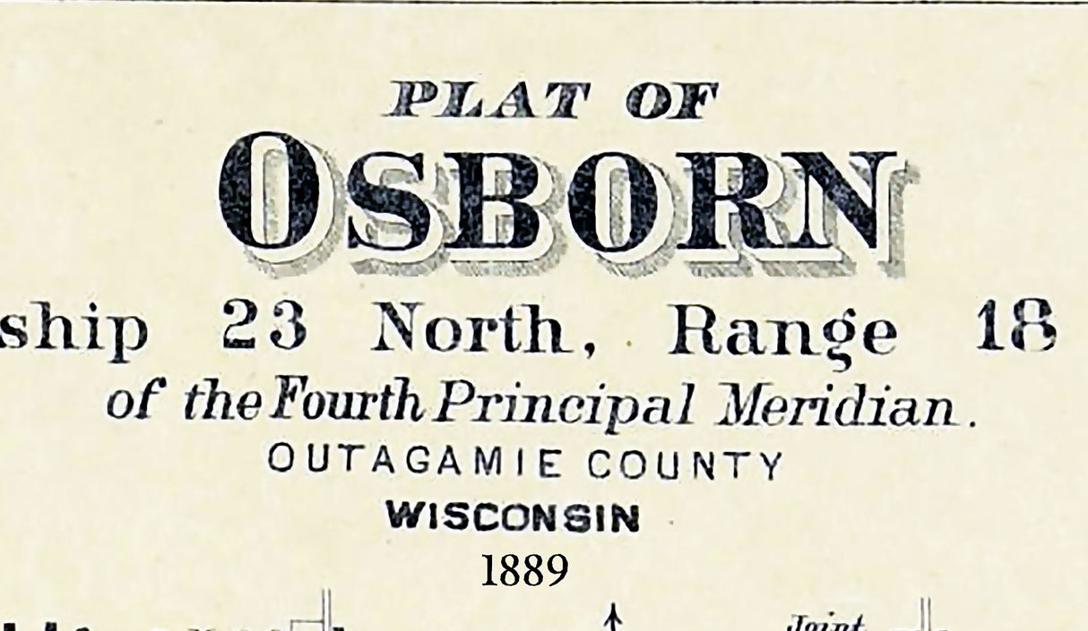 1889 Map of Osborn Township Outagamie County Wisconsin