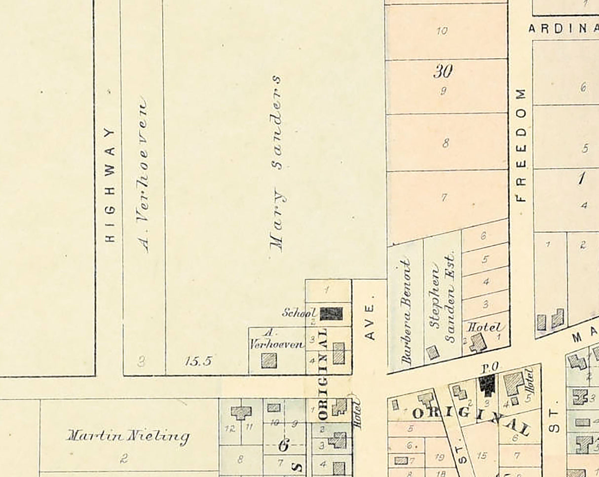 1889 Town Map of Little Chute Outagamie County Wisconsin