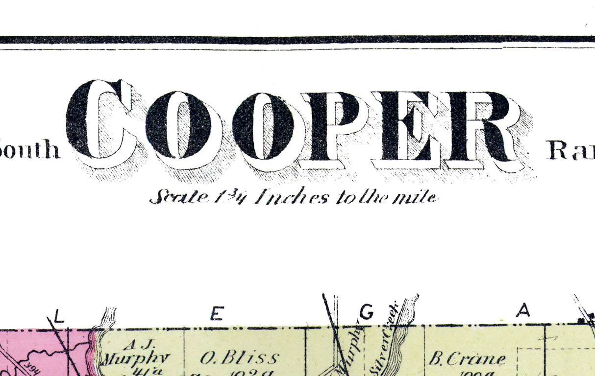 1873 Map of Cooper Township Kalamazoo County Michigan