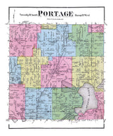 1873 Map of Portage Township Kalamazoo County Michigan