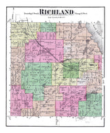 1873 Map of Richland Township Kalamazoo County Michigan