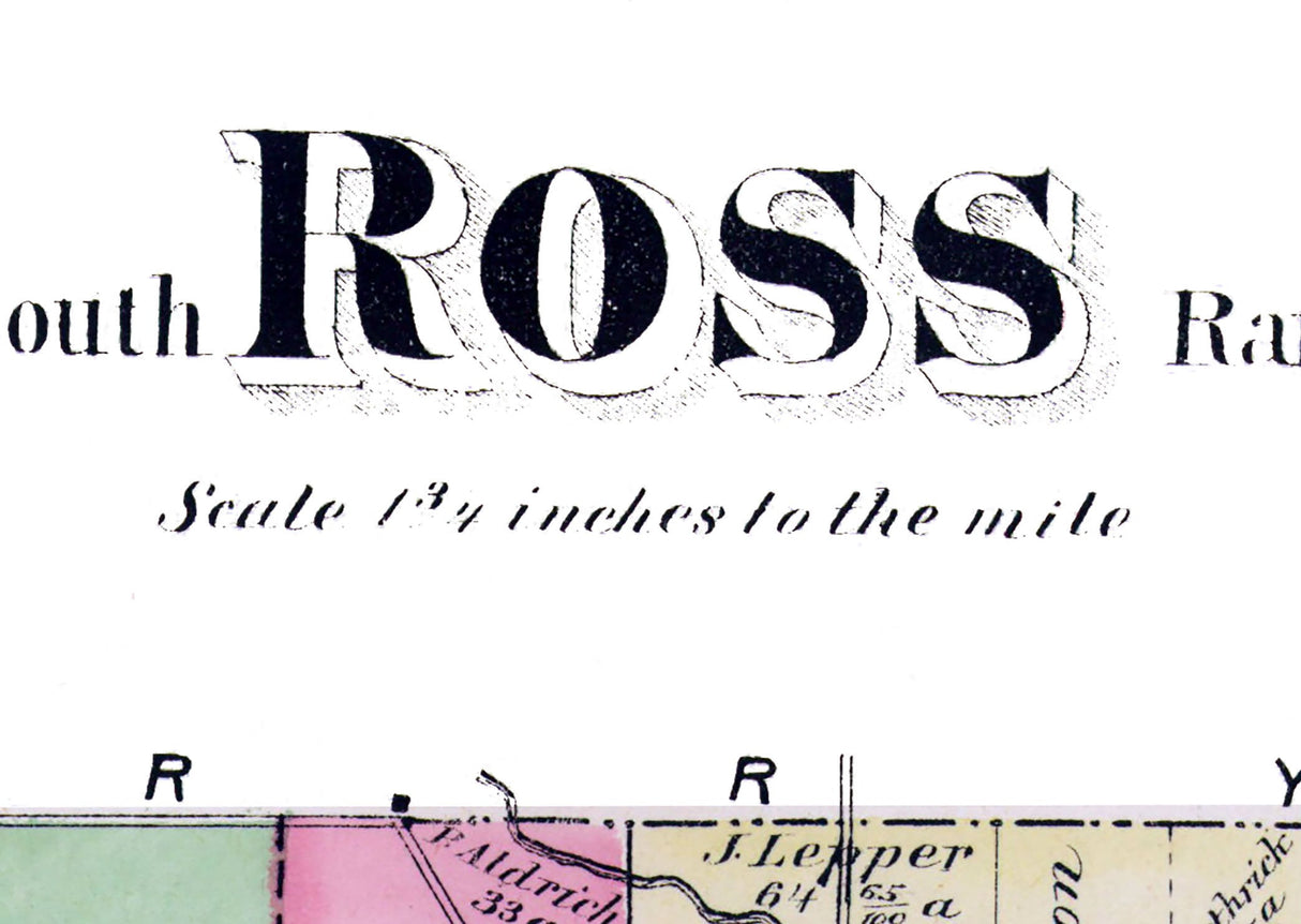 1873 Map of Ross Township Kalamazoo County Michigan