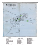 1873 Town Map of Richland Kalamazoo County Michigan
