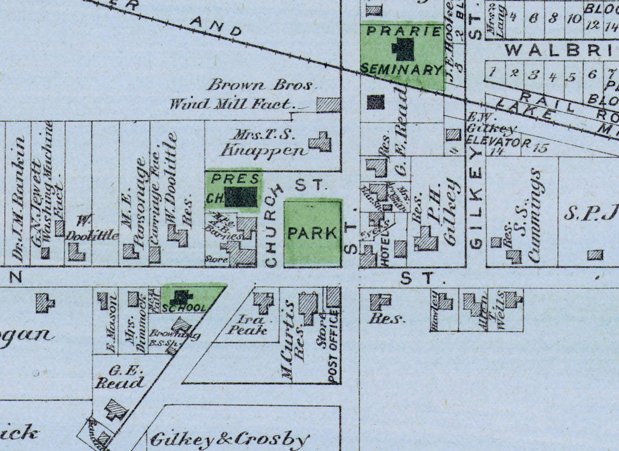 1873 Town Map of Richland Kalamazoo County Michigan