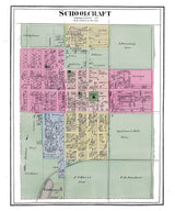 1873 Town Map of Schoolcraft Kalamazoo County Michigan