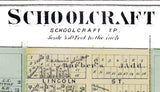 1873 Town Map of Schoolcraft Kalamazoo County Michigan
