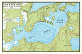 1982 Map of Love & Falk Lake Burnett County Wisconsin