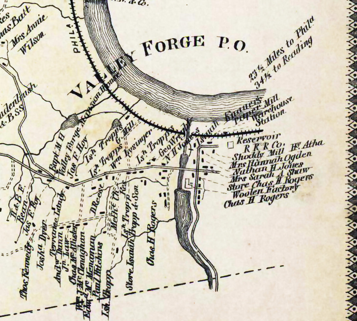 1873 Map of Schuylkill Township Chester County Pennsylvania