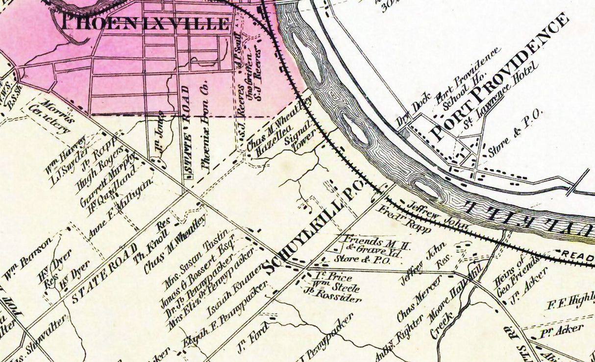 1873 Map of Schuylkill Township Chester County Pennsylvania