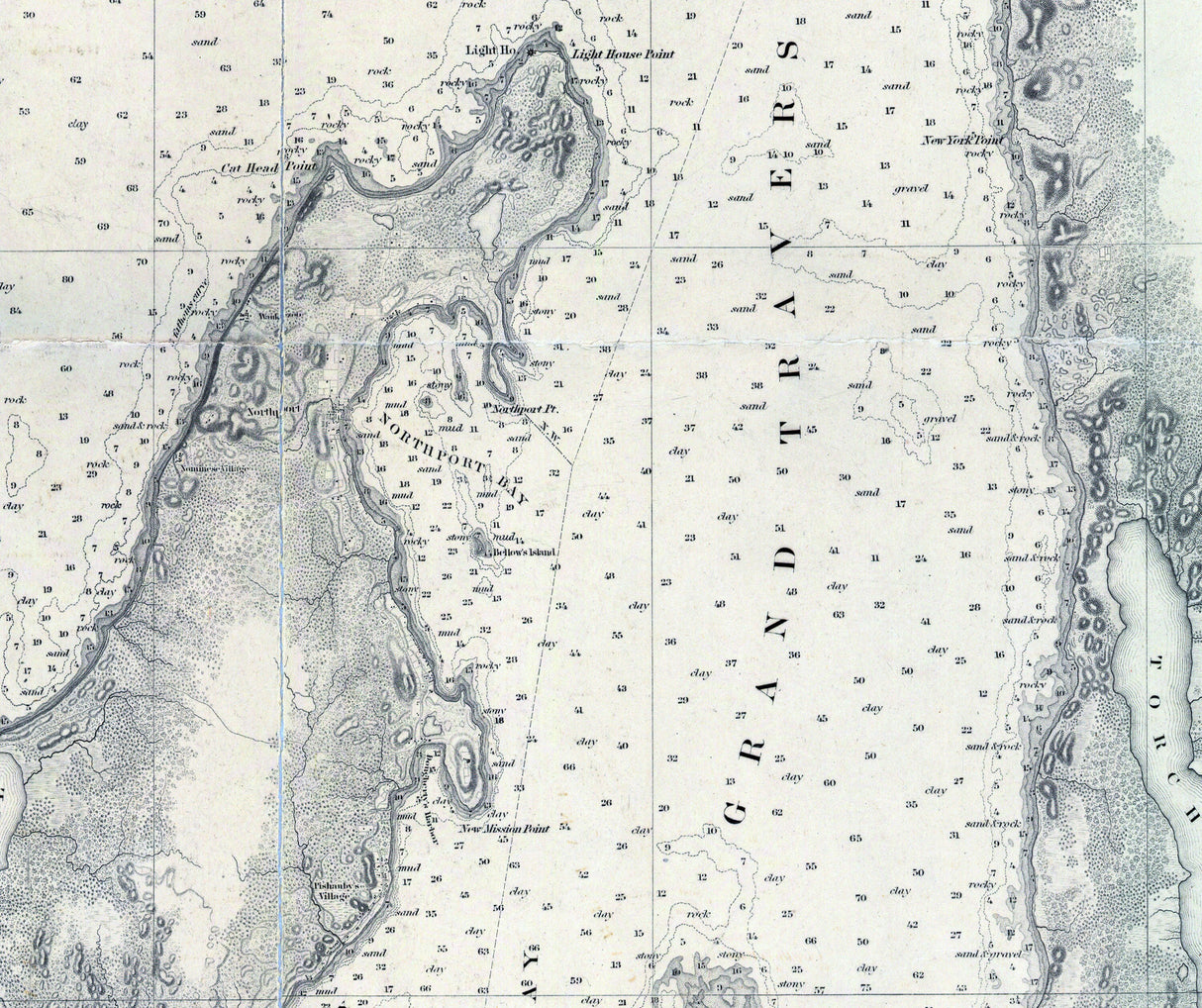 1896 Nautical Chart of Fox & Manitou Islands Group Lake Michigan