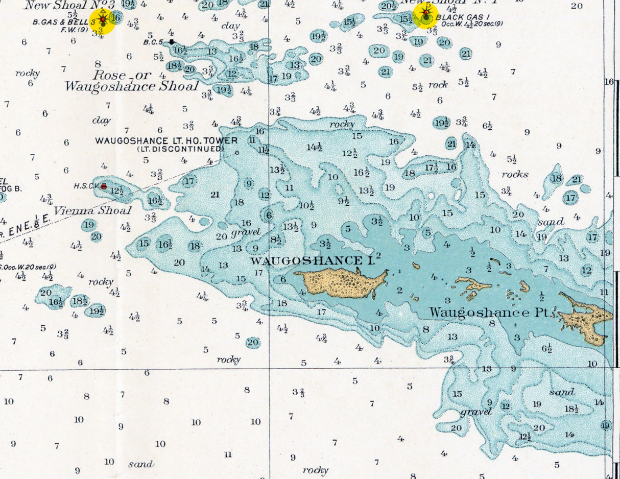 1917 Nautical Chart of Beaver Island Group Lake Michigan