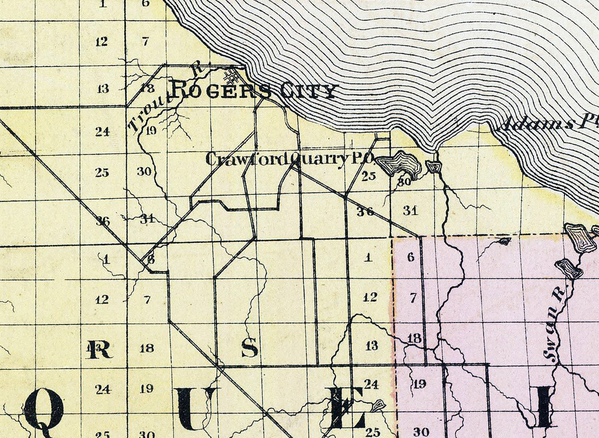 1873 Map of Presque Isle County Michigan
