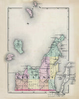 1873 Map of Leelanau County Michigan