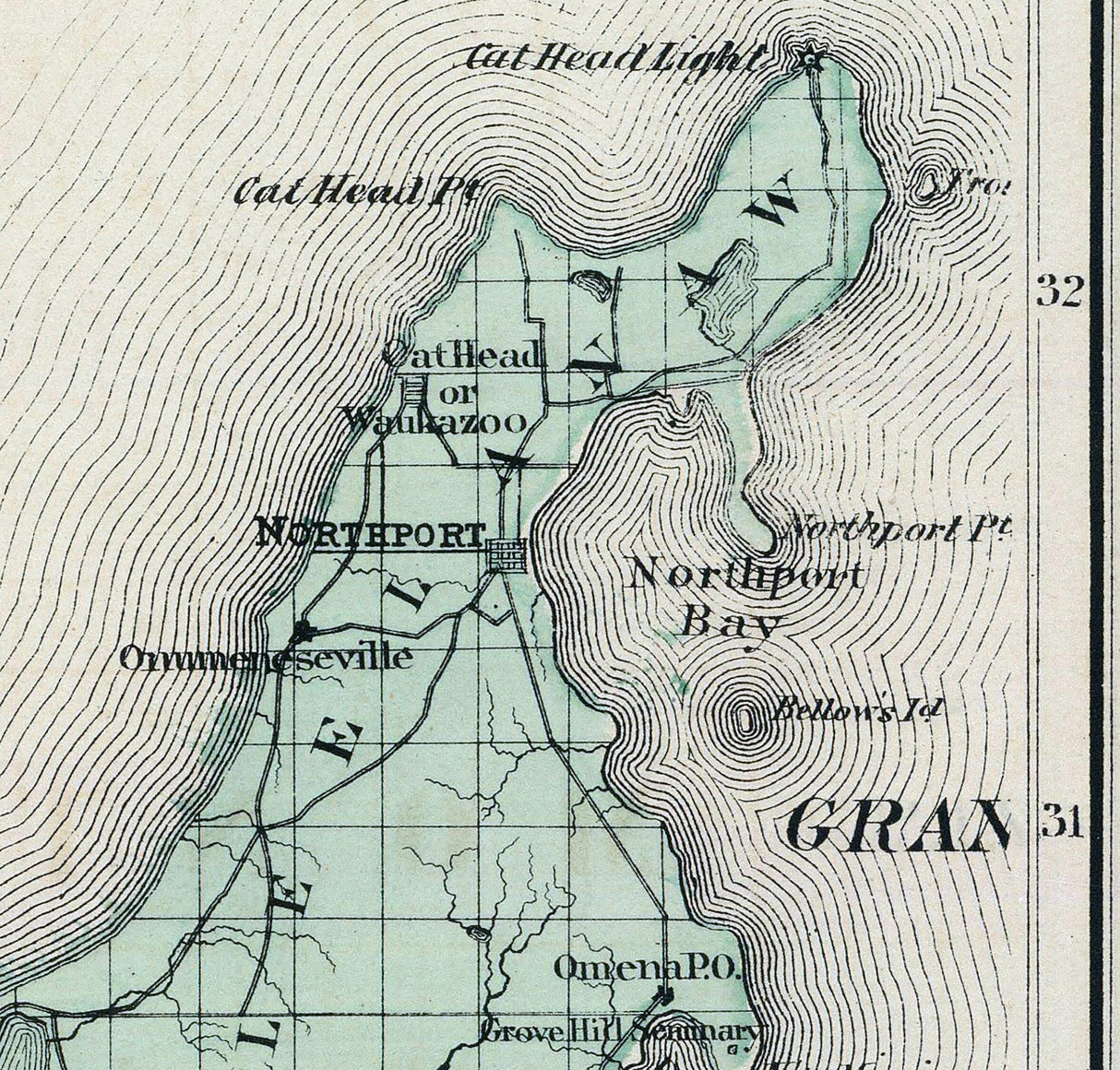 1873 Map of Leelanau County Michigan