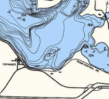 1956 Map of Mullett Lake Cheboygan County Michigan