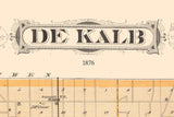 1876 Map of De Kalb County Indiana