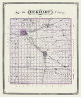 1876 Map of Elkhart County Indiana