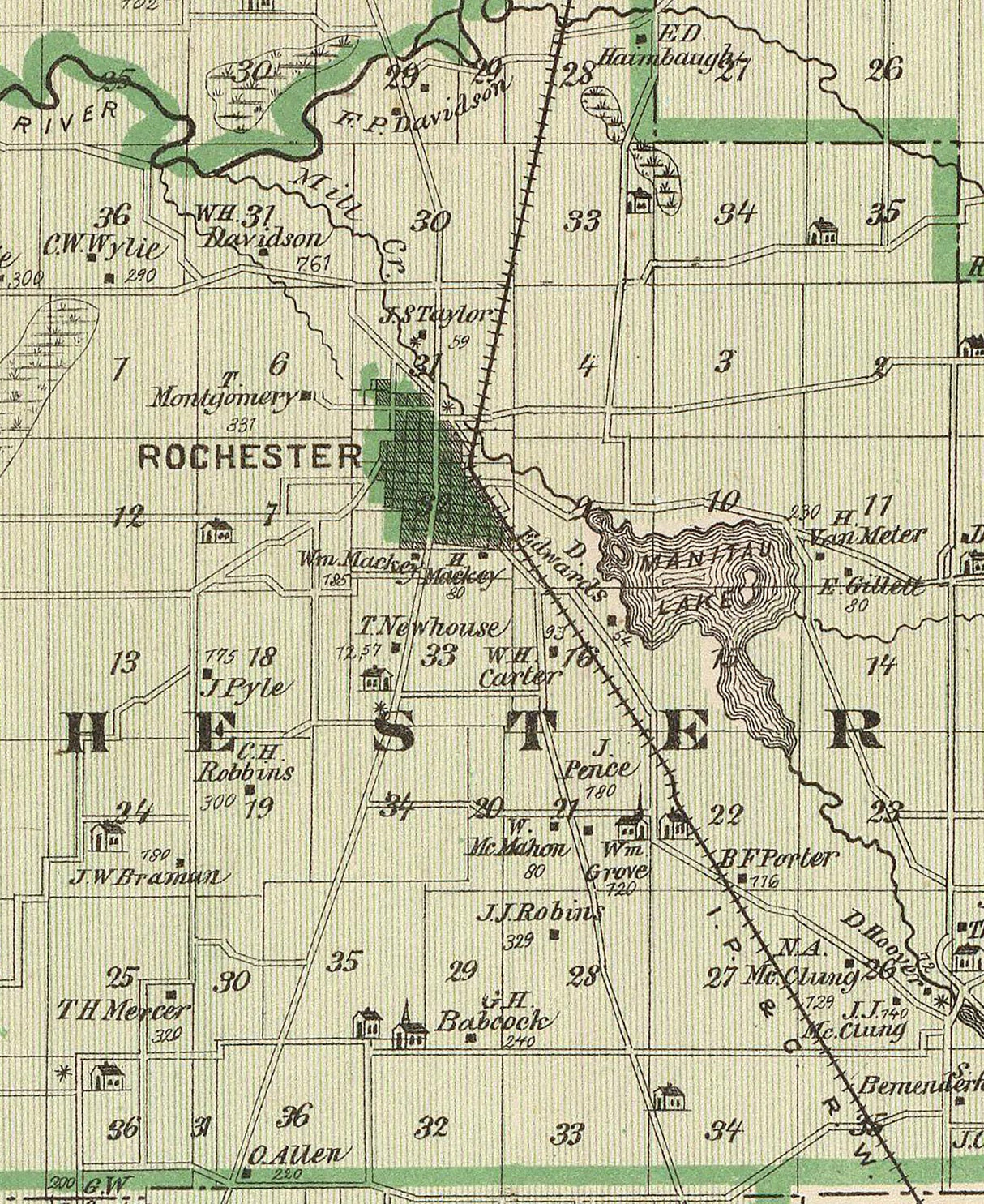 1876 Map of Fulton County Indiana