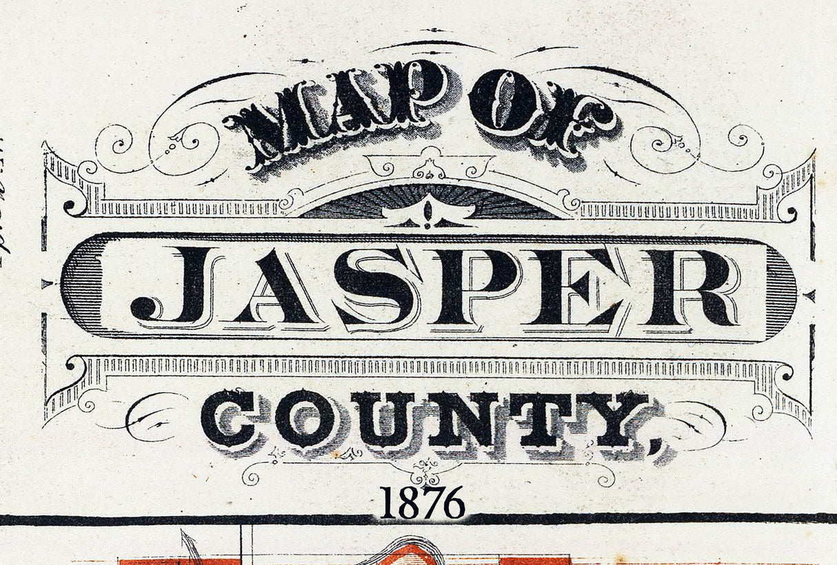 1876 Map of Jasper County Indiana