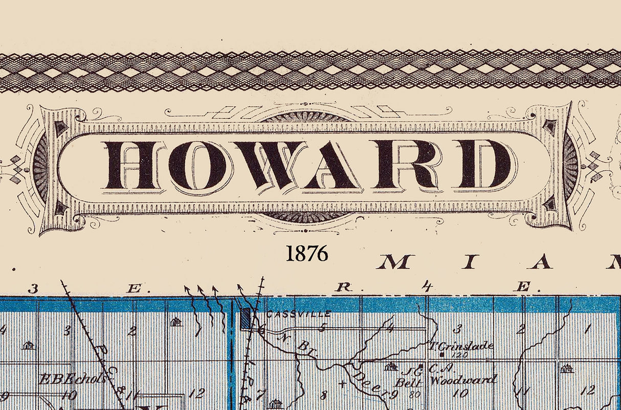 1876 Map of Howard County Indiana