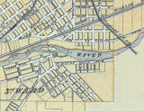 1876 Map of Huntington City Huntington County Indiana