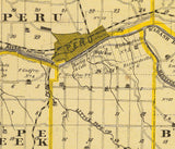 1876 Map of Miami County Indiana Xenia