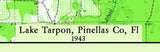 1943 Map of Lake Tarpon Pinellas County Florida