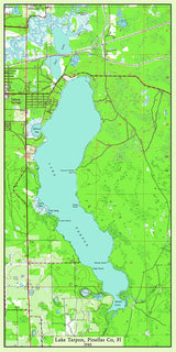 1943 Map of Lake Tarpon Pinellas County Florida