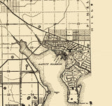 1925 Map of Pinellas County Florida Tampa Bay Clearwater