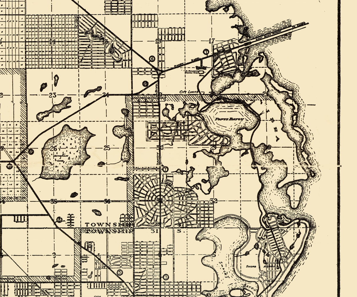 1925 Map of Pinellas County Florida Tampa Bay Clearwater